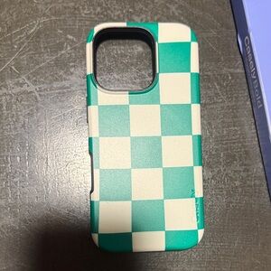Checkered Green and White Phone Case